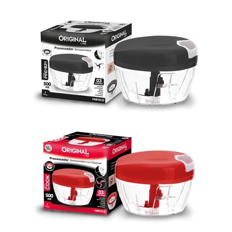 Processador Triturador Manual Alimentos 500ml-ORIGINAL LINE