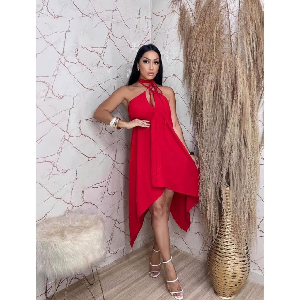Vestido Envelope Alcinha Soltinho Costa Nua Sem Bojo Com Bicos e Decote Muito Lindo Envio Rápido