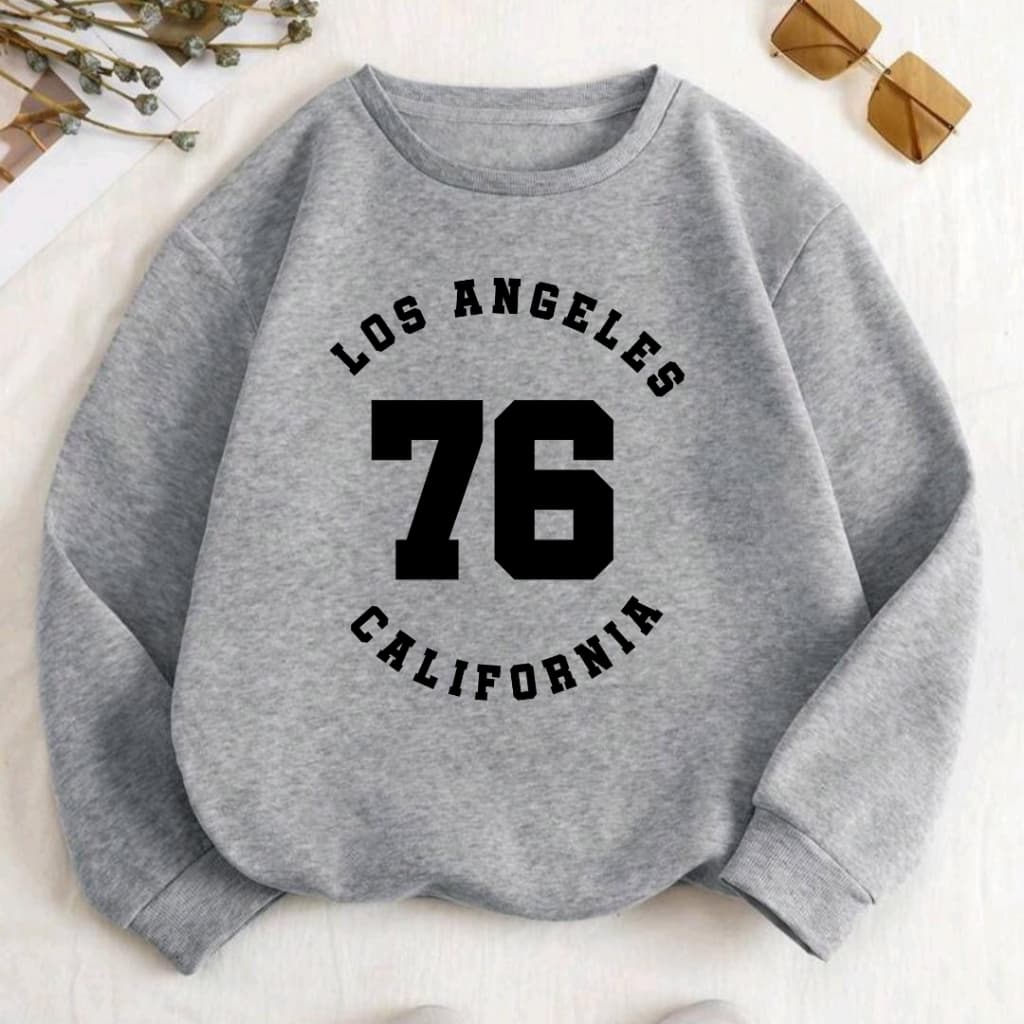 Blusa Moletom Estilosa Estampa Los Angeles California Gola Careca