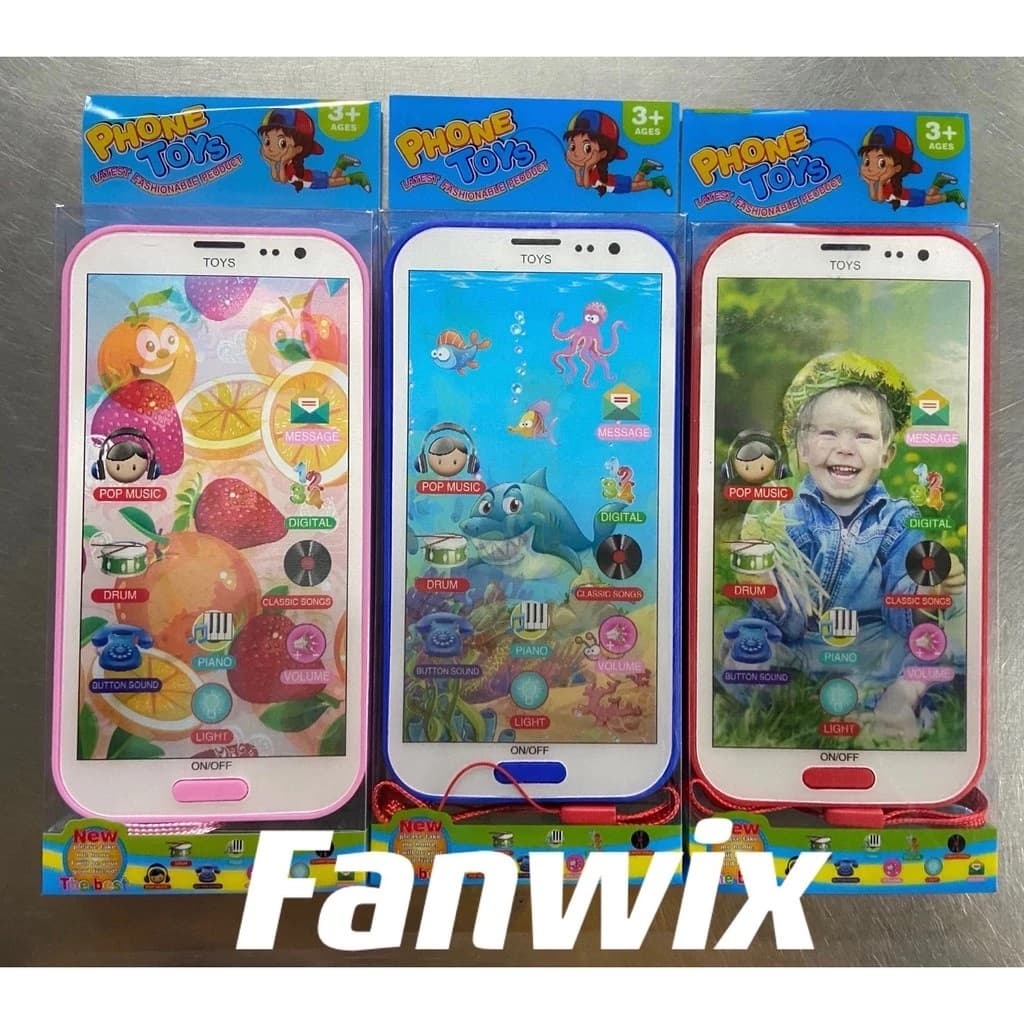 Brinquedo musical infantil com imagem 3D, smartphone com luz e som