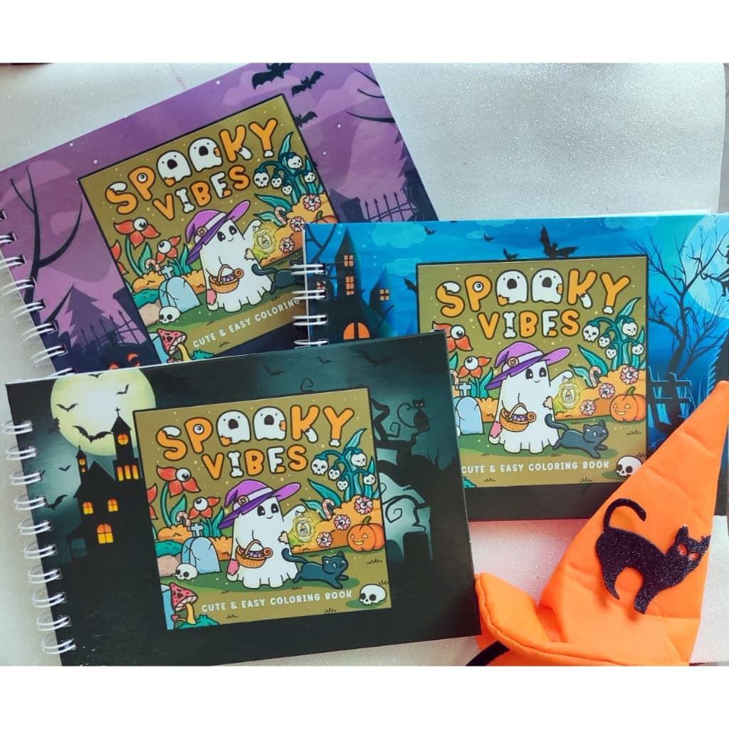 Livro de Colorir Halloween A5 Capa Dura 50 Folhas Grossas com Acetato com ou sem Nome