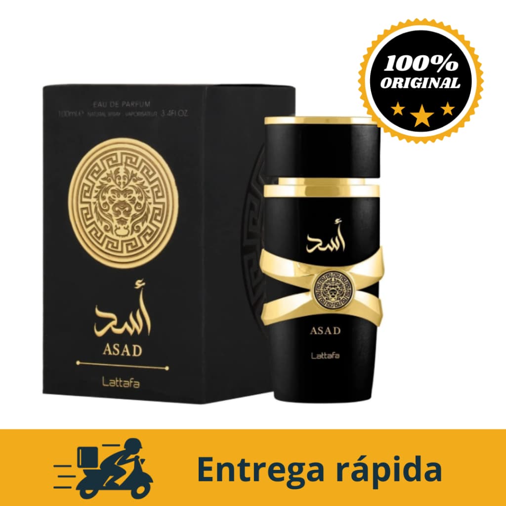 Perfume árabe ASAD BLACK, EDP, parfum masculino original de qualidade e alta fixação. (2 ml, 3 ml, 5 ml)