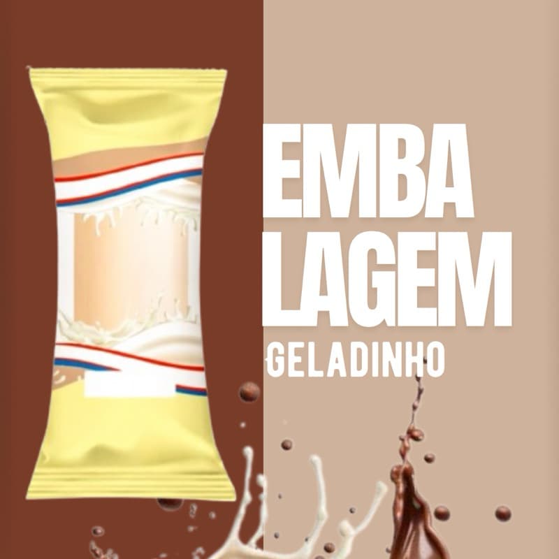 Embalagem Higiênica Geladinho 7x21cm Sacole Dindim Chup Chup Juju Picole Creme