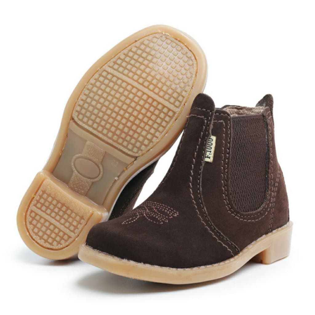 Botinha Bota Infantil Country em Couro Legitimo Elástico Calce Fácil Premium F1000