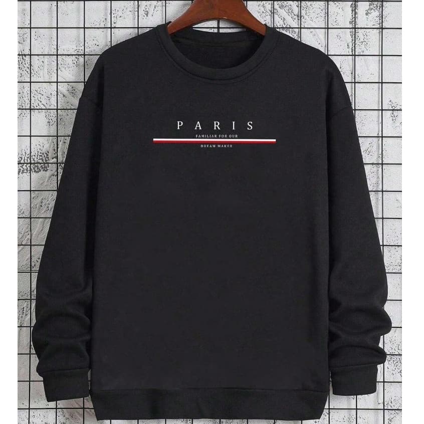 Blusa De Frio Masculina Moletom Sem Capuz Punho De Ribana Paris