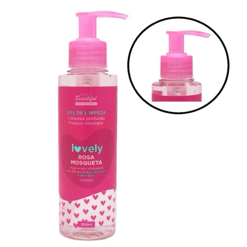 Gel de Limpeza Facial Rosa Mosqueta Lovely Face Beautiful 200ml