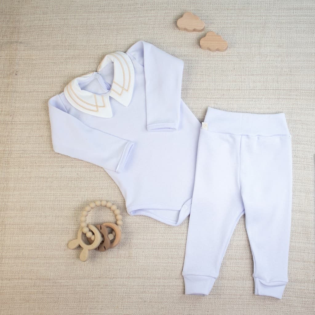 Kit Body E Calça Batizado Algodão 100% Hipoalergênico  Modelagem Ampla Conforto RN Ao GG