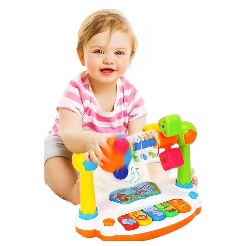 Teclado musical Giratório Brinquedos  Piano Para Bebês  Crianças Som Leve Brinquedo Educação Precoce