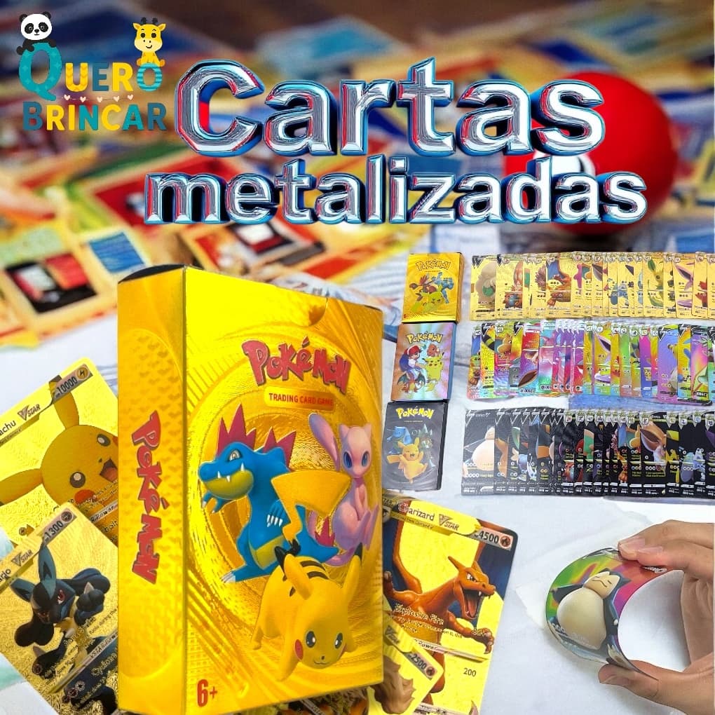 Pokémon Carta Douradas e Coloridas + Caixa Especial | O Kit Pokémon Mais Brilhante do Momento
