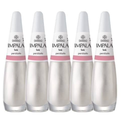 Kit 6 Esmaltes Impala Perolado Lua - Longa Duração  Brilho Intenso - Kit Para Manicure