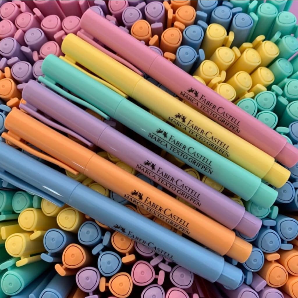 Marca Texto Tons Pastel Faber-Castell Grifpen Estojo 6 Unids