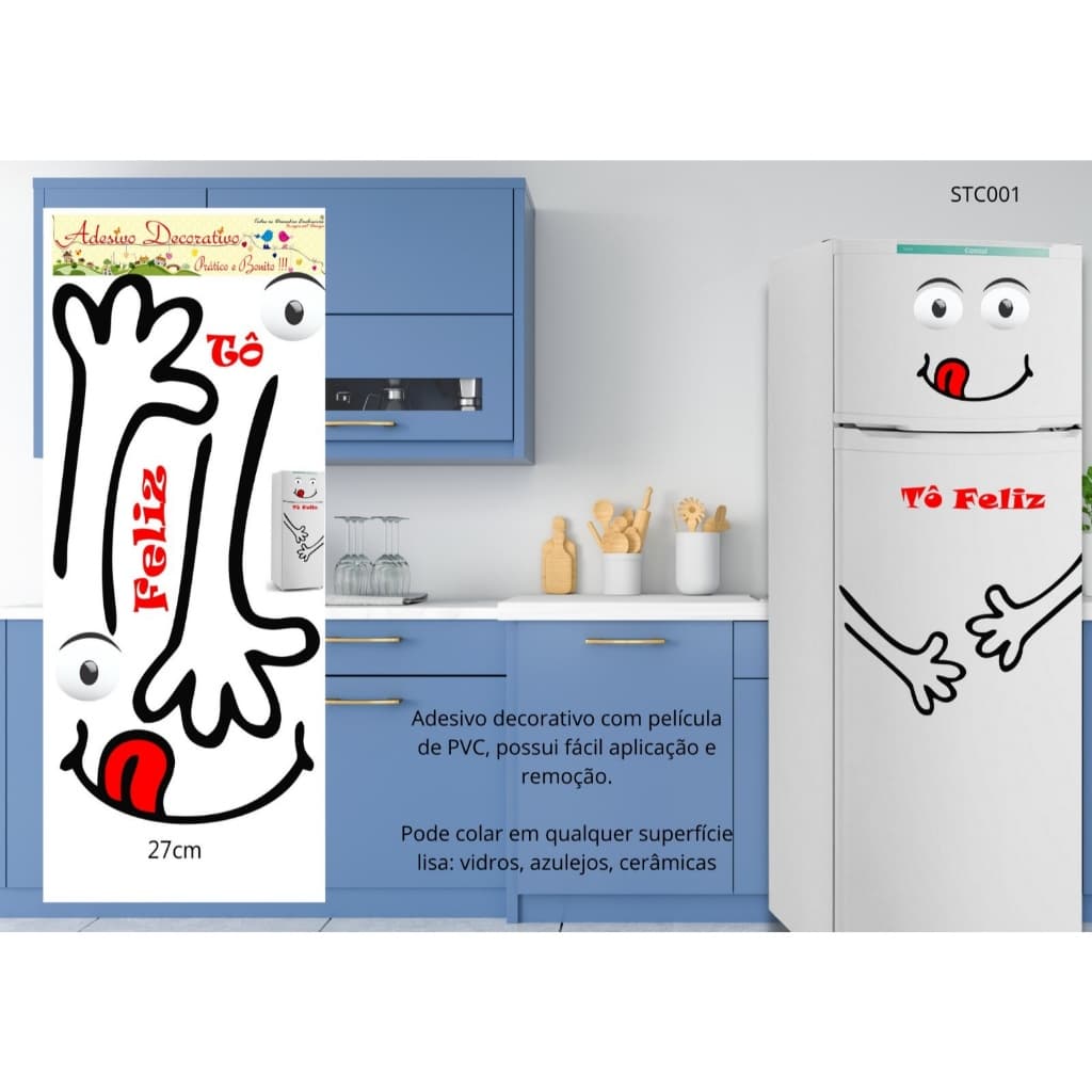 Adesivo Decorativo Divertido para Geladeira, Móveis, Azulejo | Fácil Aplicação e Remoção