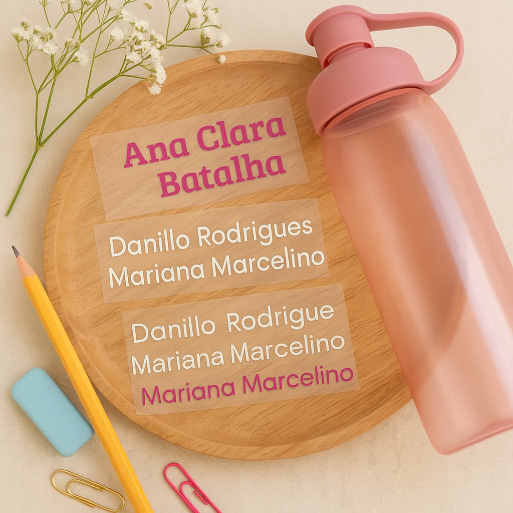 Adesivo Personalizado em DTF para Garrafa – Kit com 4 Unidade