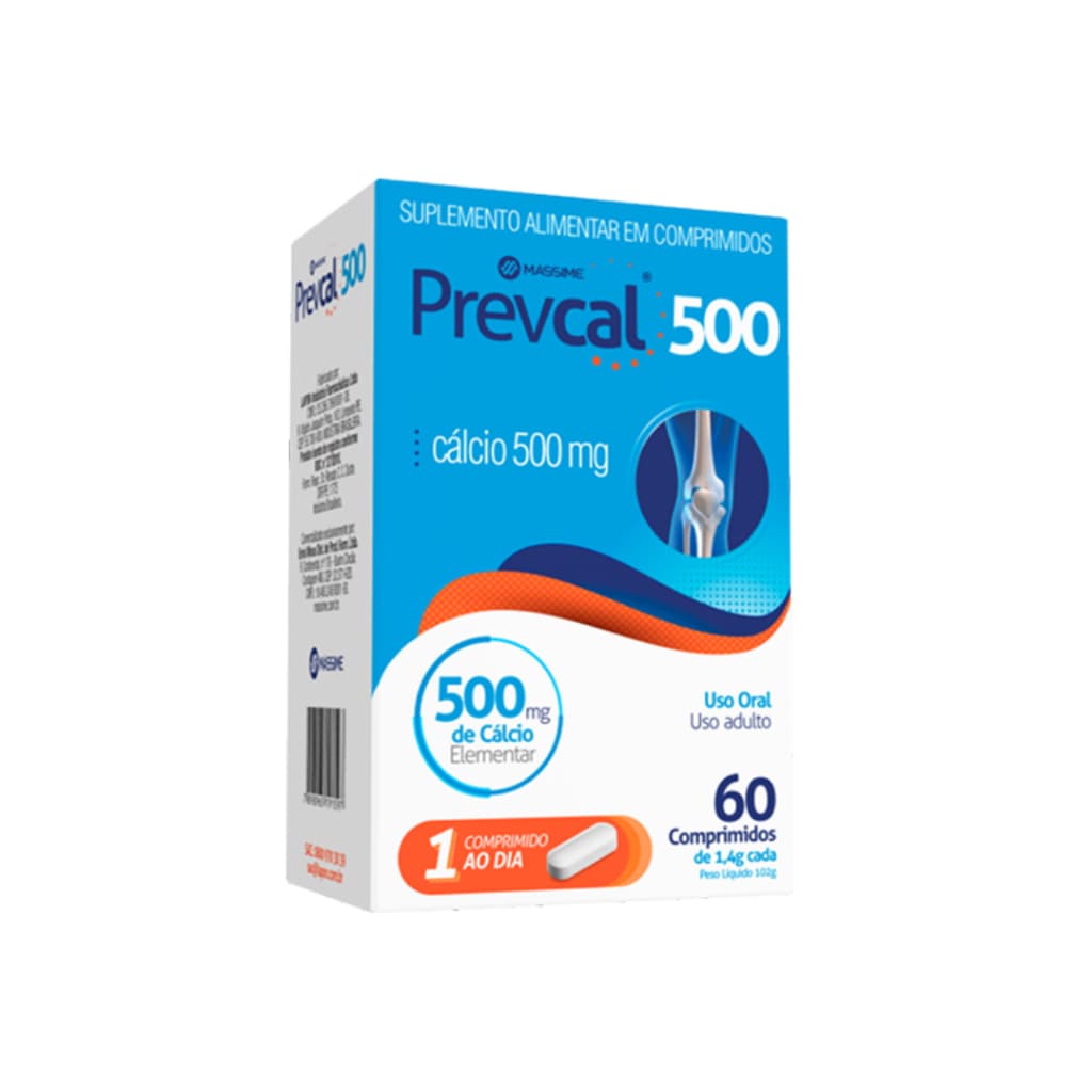 Carbonato De Cálcio 500mg Prevcal 60compr - Cálcio Elementar