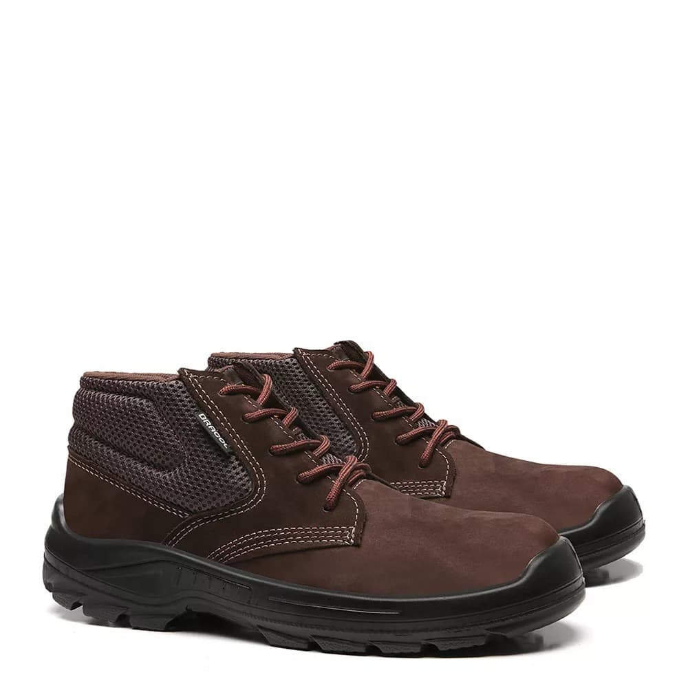 Bota botina de segurança Nobuck Dubai Bico PVC Impermeável Marrom Bracol - Ca eletricista 48383