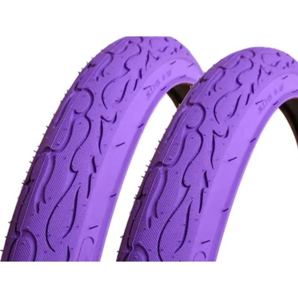 Par Pneu Dsi Tyres Fire Aro 26 X 2.125 Slick Flame P/ Bike Roxo