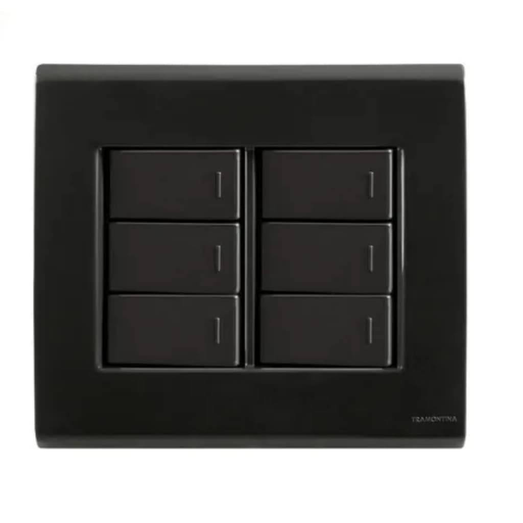 Conjunto Tomada, Interruptor, Tramontina liz cor Grafite 4x4
