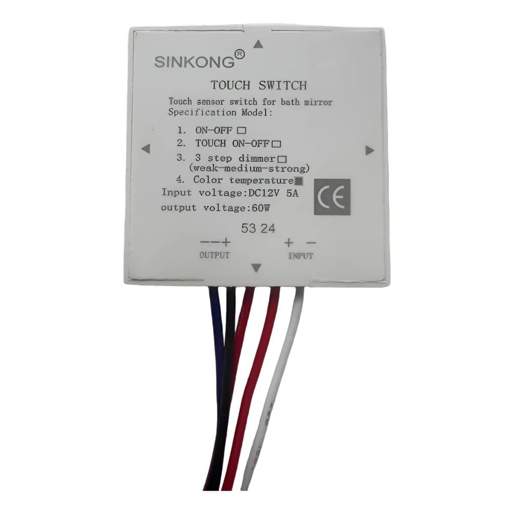 Interruptor Touch 12v P/ Espelho Dimerizável Liga Desliga 5A