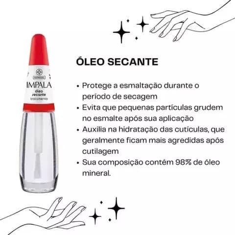 Kit 6 óleo secante Impala 7,5ml Óleo Secante Impala