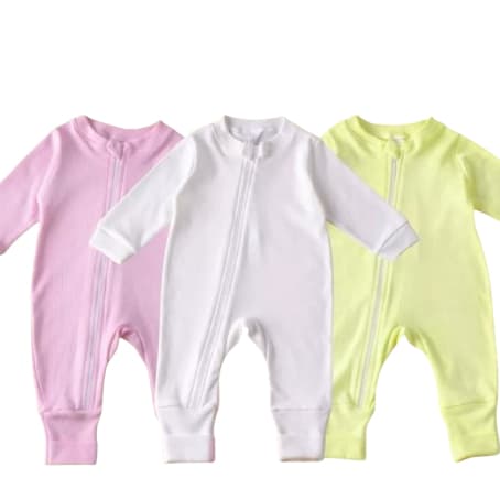 Macacão Vira Pé Com Zíper Para Bebê Kit com 3 Peças ou Avulso Para Menina e Menino