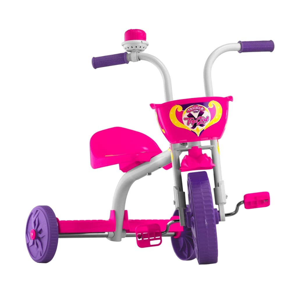 Triciclo Velotrol Motoca Infantil Pedal e Cesto Menino Menina Ultra Bike com Buzina Criança Kids NFE