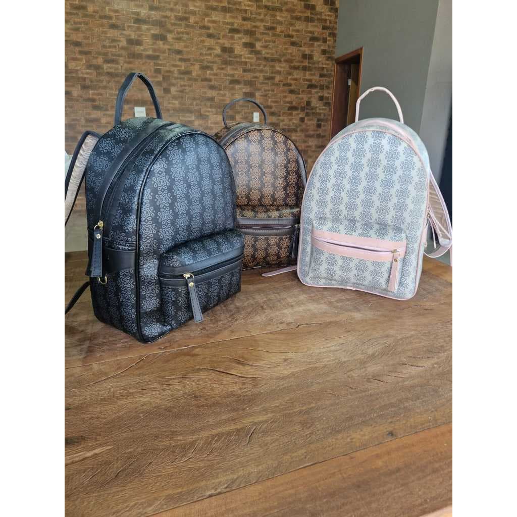 Mochila Saint Franklin Grande Monogram Escolar Viagem Estilo