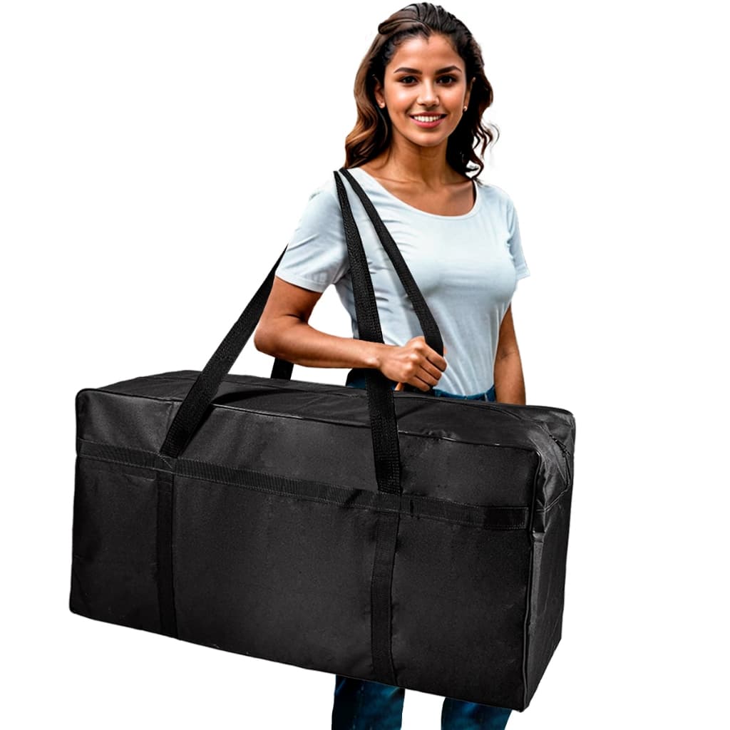 Mala Grande Sacoleiras Cor Preto Big 137 Litros Tamanho GG Cobertores Grandes Quantidade de Roupas
