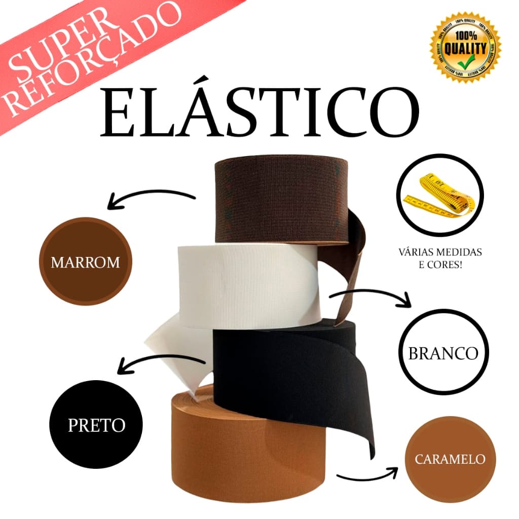 ELASTICO SUPER REFORÇADO VAIRIAS CORES E TAMANHOS A ESCOLHER