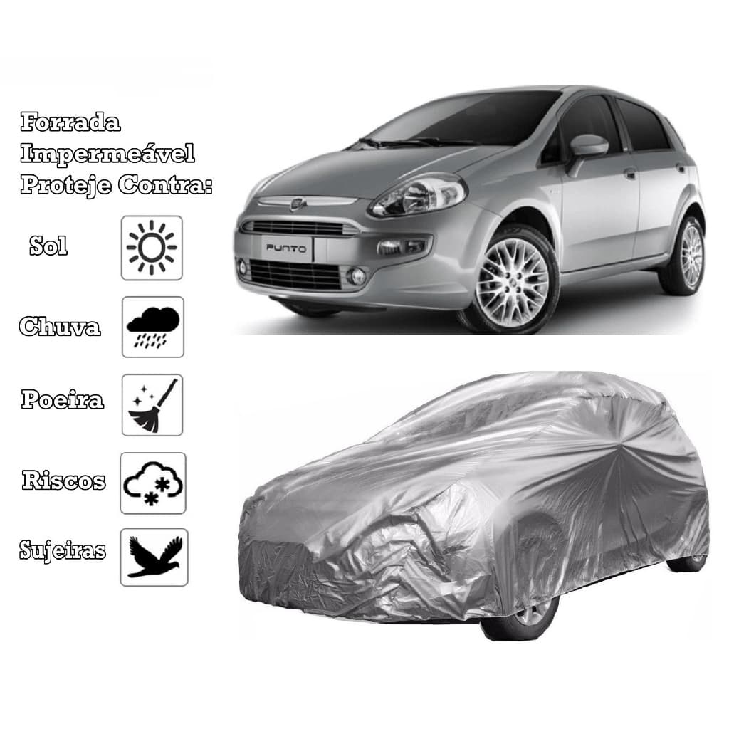 Capa Cobrir Carro Fiat Punto Forrada e 100% Impermeável