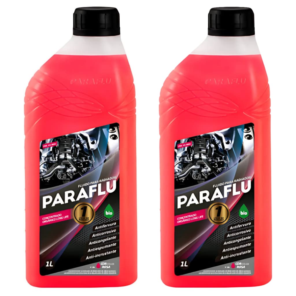 2 Unidades Aditivo Concentrado Paraflu Kit Radiador Orgânico Bio Life Litro Rosa