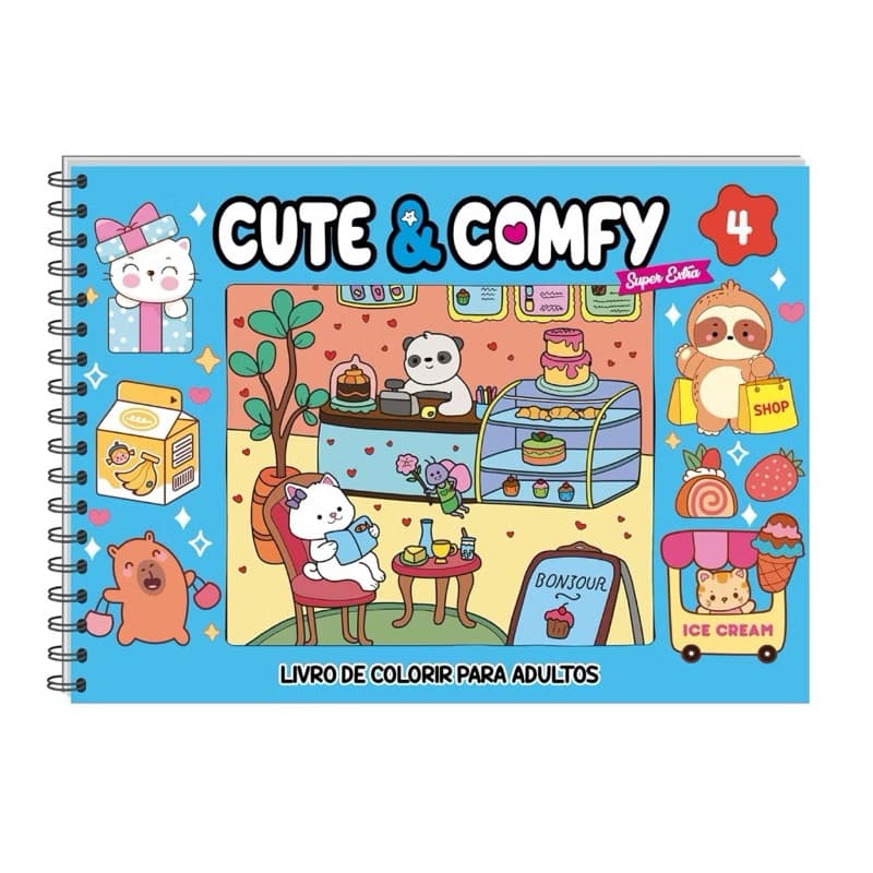 Livro Cute & Comfy Super - Coleção Completa com 4 ou 2 Livros - Capa Dura Holográfic
