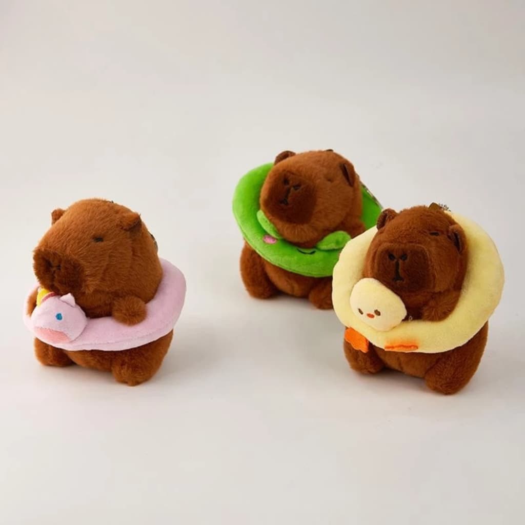 Chaveiro Capivara Encantador Brinquedo Pelúcia Capybara Com Bolsa Transporte Presente Aniversário