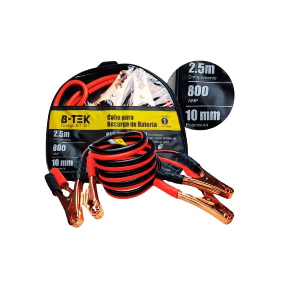 Cabo Chupeta Recarga De Bateria B-Max 800 AMP 2,5 metros