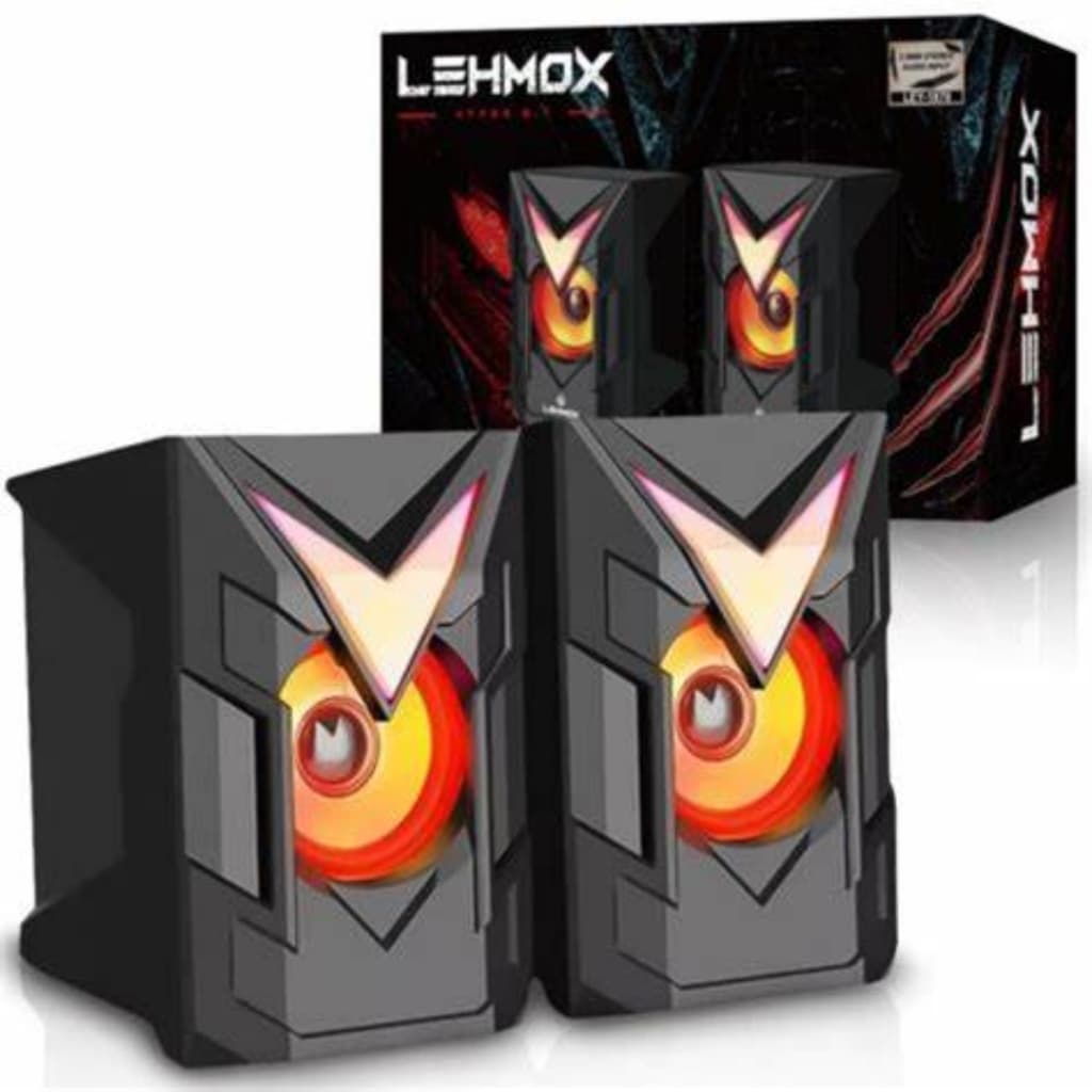 Caixa de Som Gamer para PC Usb com Iluminação Led Lehmox - LEY-1870