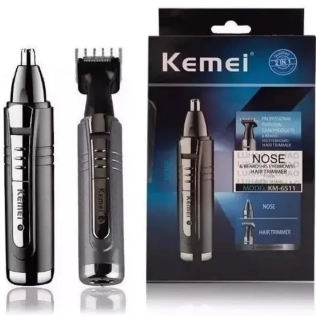 Kemei Máquina Acabamento Barba Cabelo Tirar Pelos Nariz Orelha 2