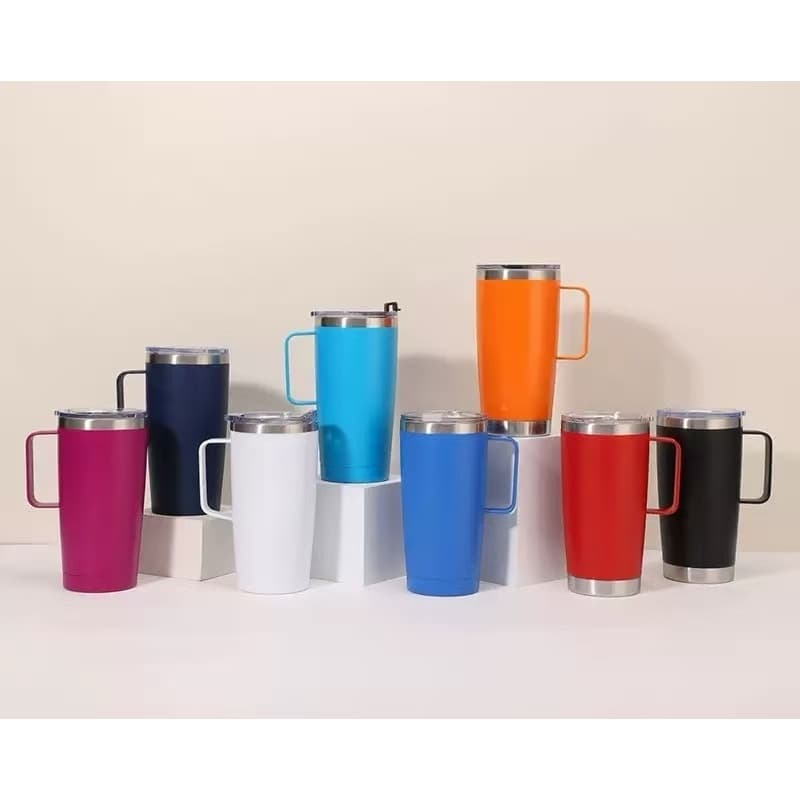Copo Térmico de Aço Inoxidável com Alça - 600 ml
