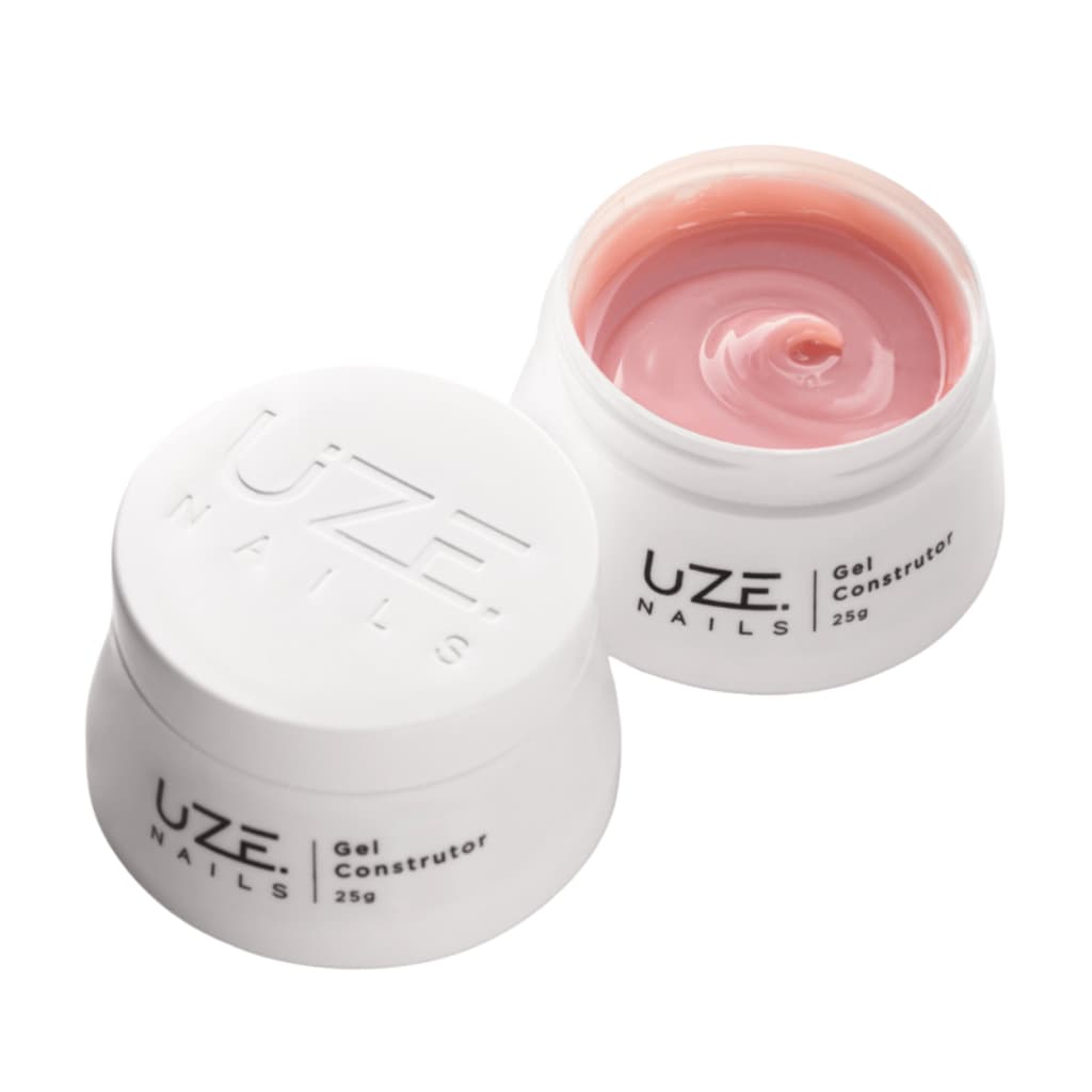 Gel Construtor Nude Pink 25g Uze Nails – Natural, Mousse Static, Gel Profissional, Unhas de Gel, Autonivelante