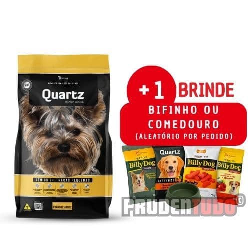 Ração Cães Adultos Quartz Sênior Raças Pequenas Frango Arroz 10kg e 15kg
