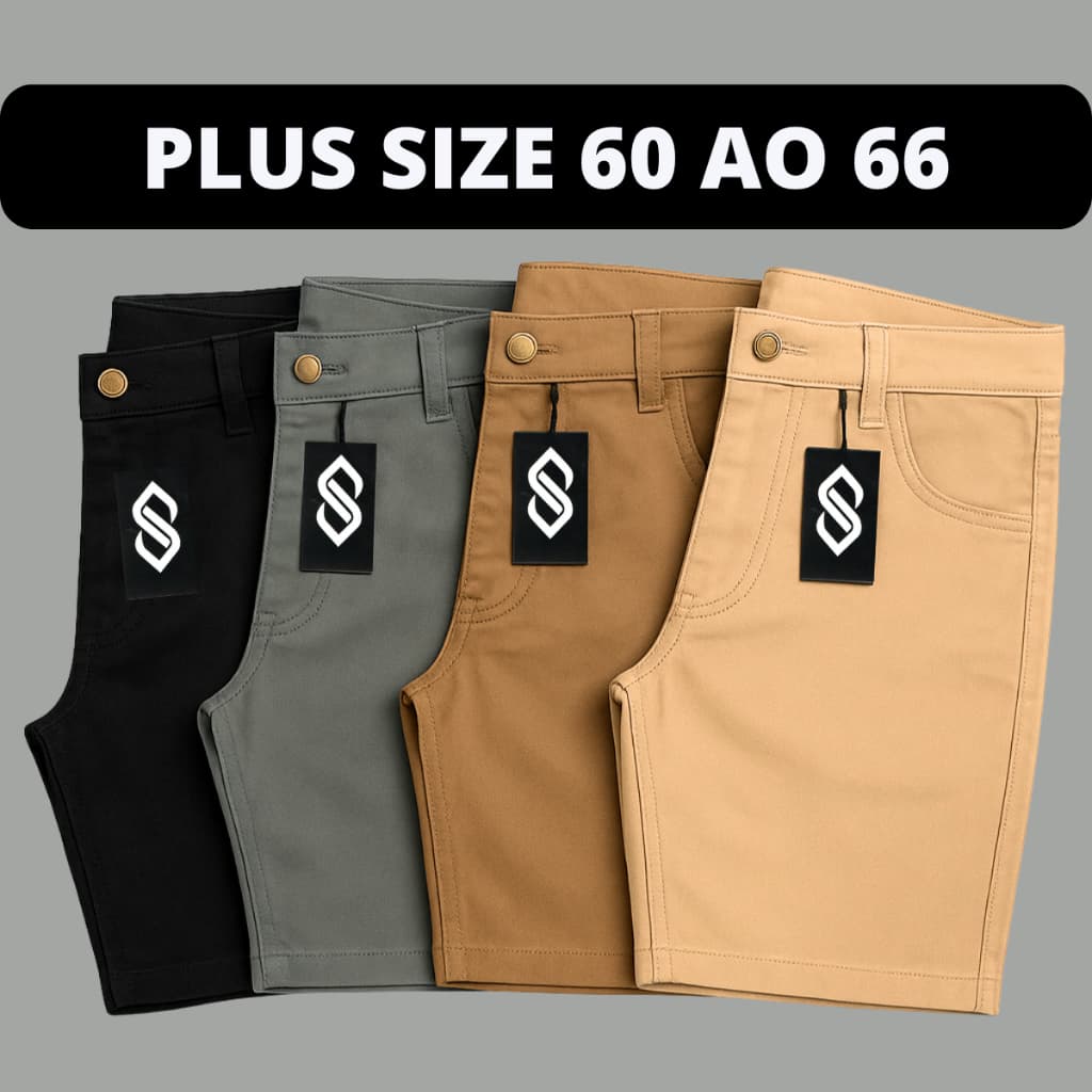 Kit 4 Bermudas Sarja Masculina Plus Size 60 Ao 66 XXG