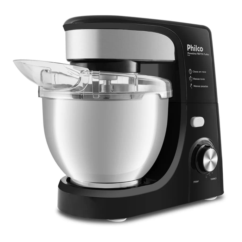 Batedeira Planetária Philco Pbp770pi Turbo Inox 775w Cor Preto 220v