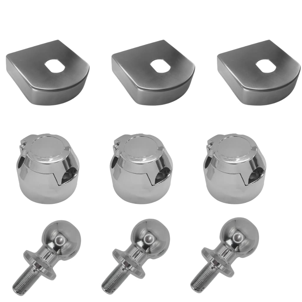 Kit com 3 Jogos de Engate – Bola 50mm, Capa Protetora e Tomada Elétrica para Reboque/Carretinha | Envio Rápido