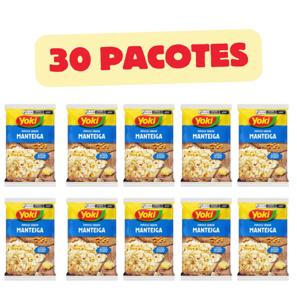 Kit Pipoca de Micro-ondas Yoki 50g Manteiga –  10 15 20 30 Unidades A MELHOR!