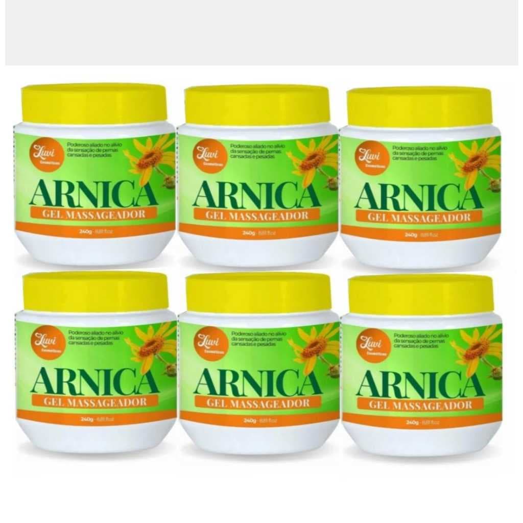 Kit com 6 unidades Gel Para Massagem Muscular Arnica 240g. PRODUTO NOVO! LOJA COM MAIS DE 21 MIL VENDAS!!