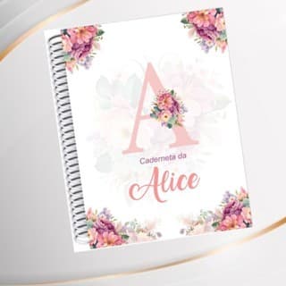 Caderneta de vacinação personalizada floral capa dura menina