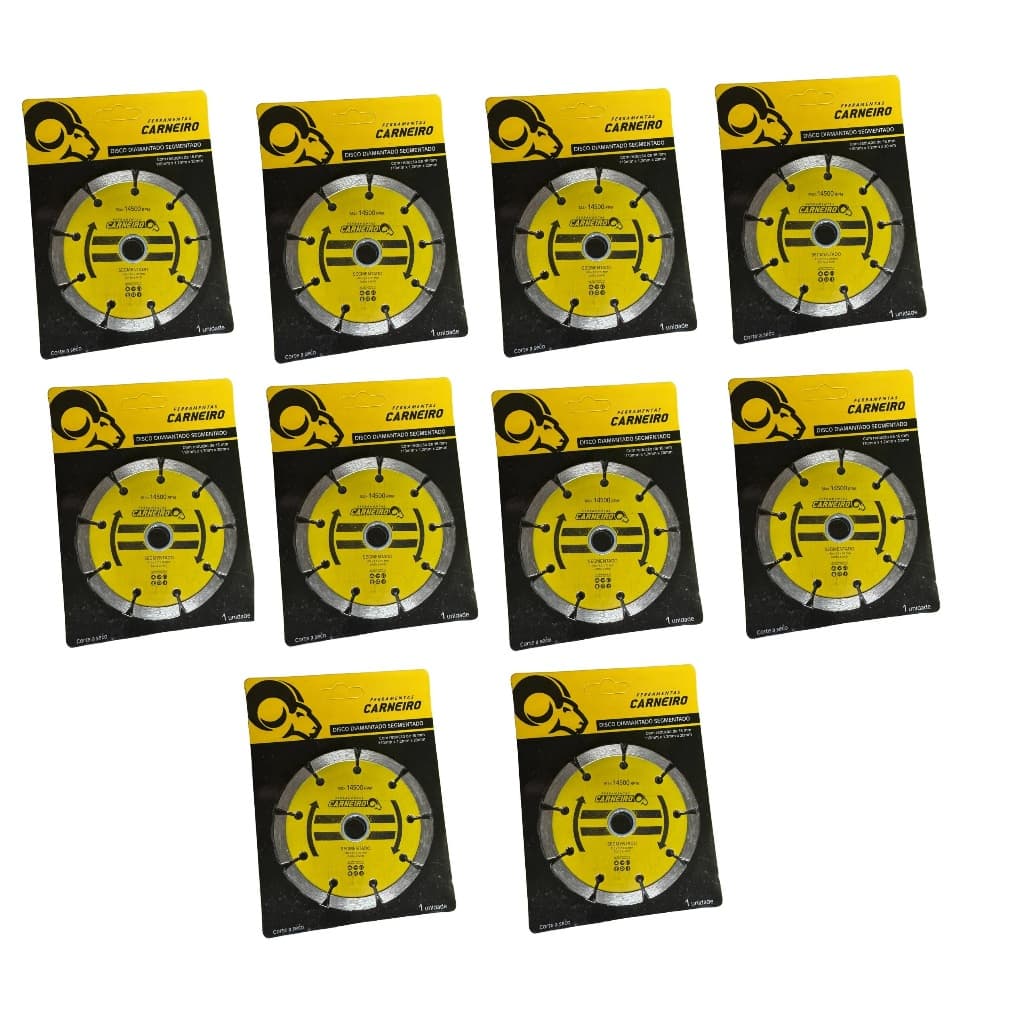 Kit 10 discos de Corte - Carneiro Segmentado Diamantado 110mm x 20mm