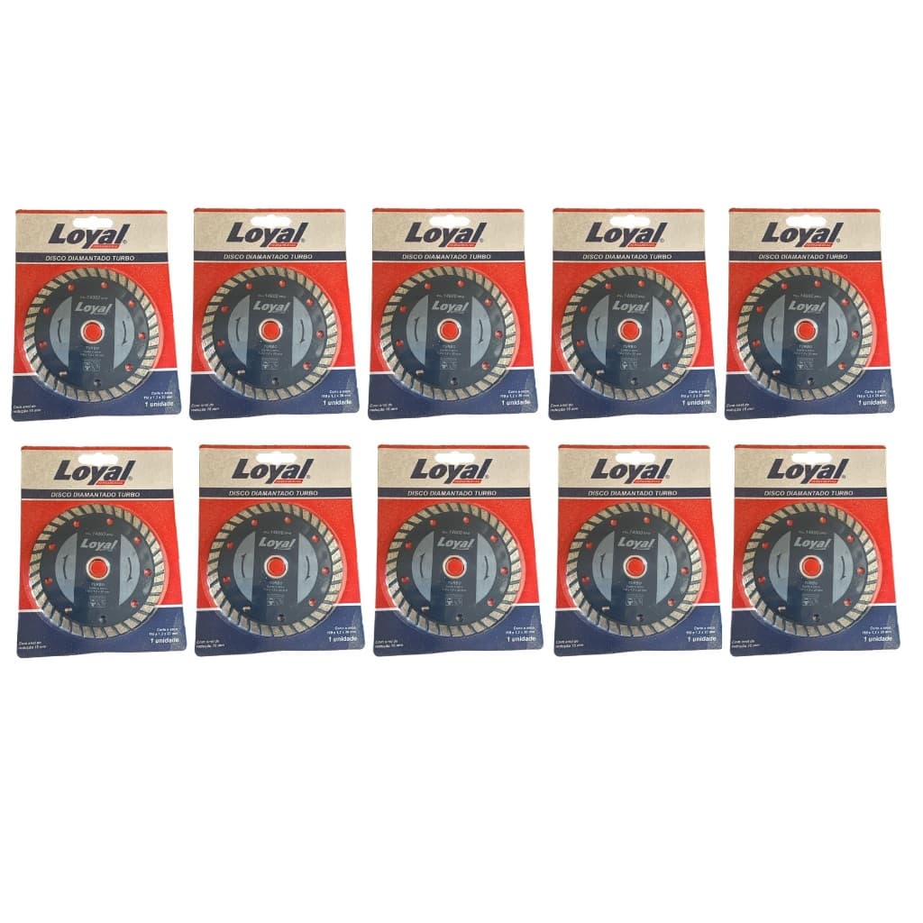 Kit 10 Discos Loyal Diamantado Turbo 110mm x 20mm
