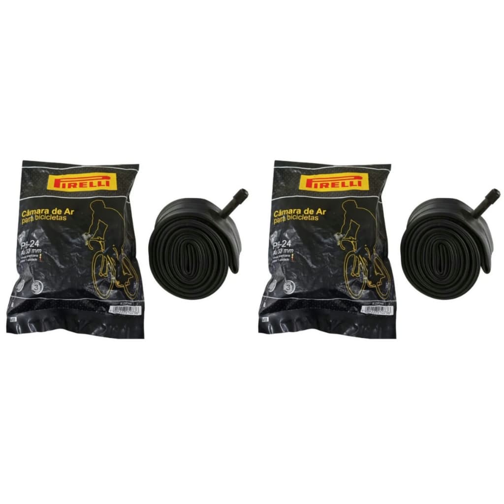 2 Câmaras De Ar Bicicleta Aro 24 Pirelli Bico Grosso 33mm