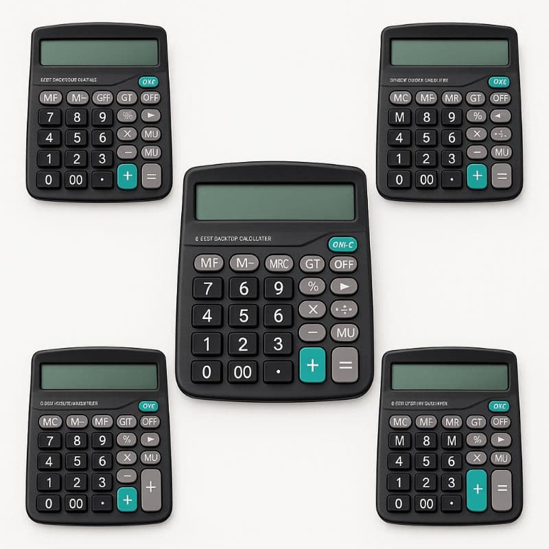 Kit 5 Calculadoras Mesa Comercial Escritório 12 Dígitos Cor Calculadora Preta