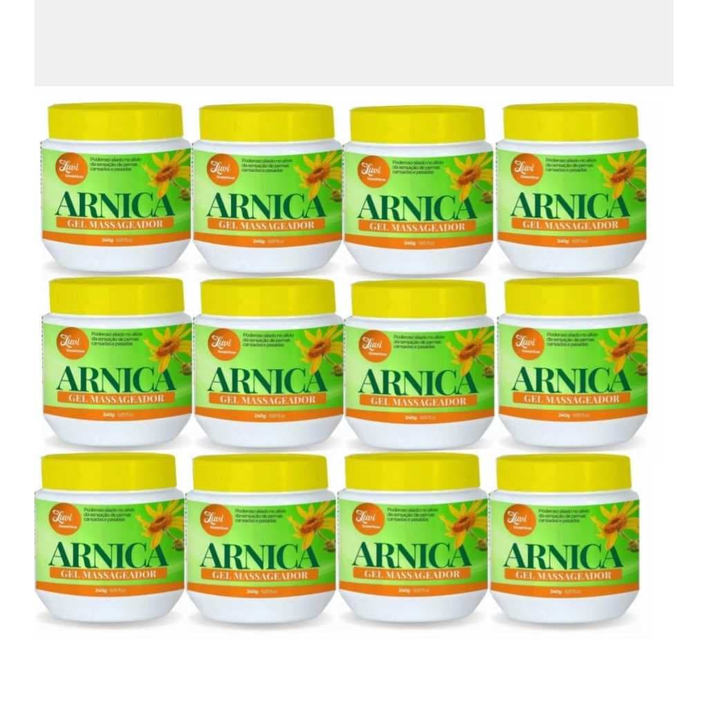 Kit com 12 unidades Gel Para Massagem Muscular Arnica 240g. PRODUTO NOVO! LOJA COM MAIS DE 21 MIL VENDAS!!