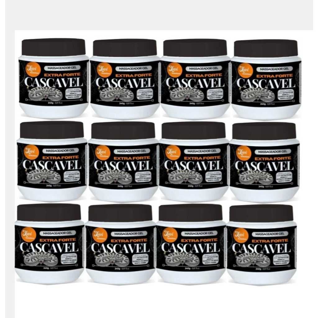 KIT c/ 12UNIDADES Gel Massageador Cascavel Extra Forte 240g com extrato de arnica e erva de santa maria. Produto novo